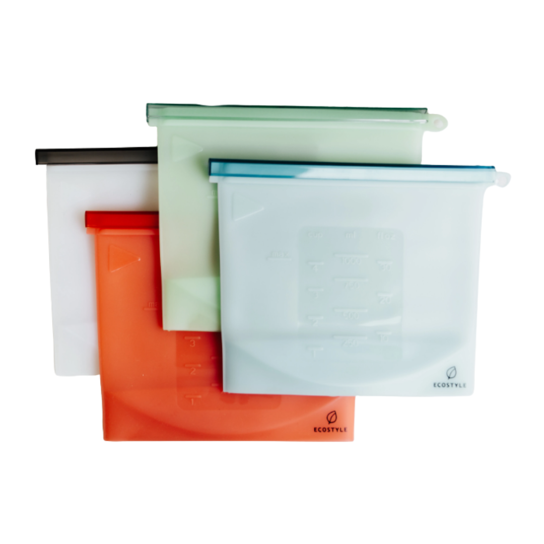 Bolsa resellable de silicón 1 L - kit de 4