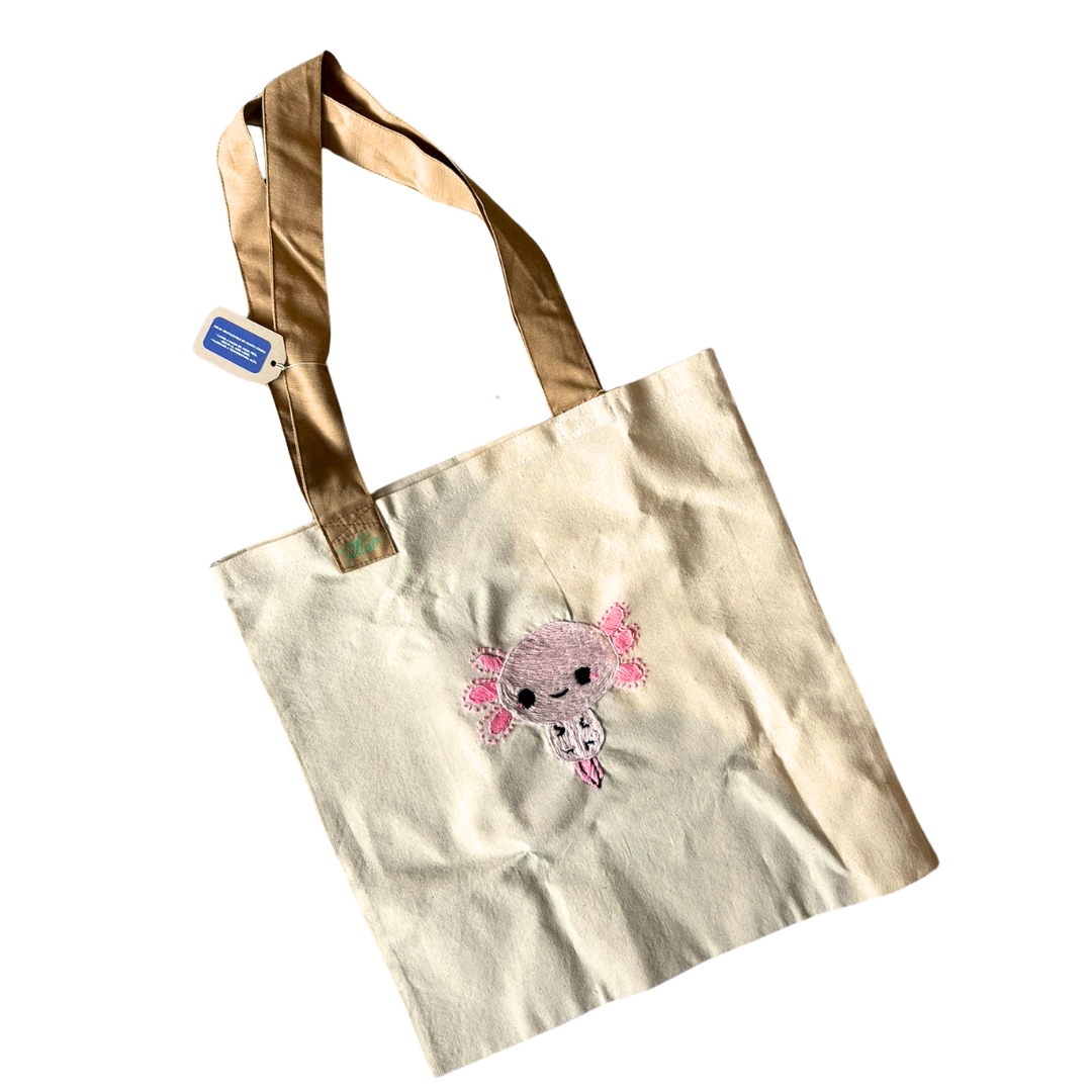 Tote Bag Tellus - Axolotl bordada
